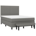 vidaXL Sommier à lattes de lit avec matelas Gris foncé 140x200cm Tissu