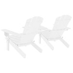 vidaXL Chaises de jardin Adirondack avec table bois de sapin blanc