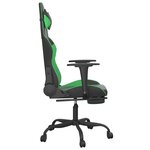vidaXL Chaise de jeu de massage et repose-pied Noir et vert Similicuir