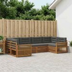 vidaXL Ensemble de canapés d'extérieur 6 Pièces Naturel et Anthracite