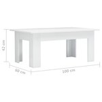 vidaXL Table basse Blanc brillant 100 x 60 x 42 cm Aggloméré