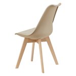 Lot de 4 chaises de salle à manger similicuir hêtre beige 03_0006760