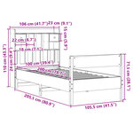vidaXL Lit bibliothèque sans matelas 100x200 cm bois massif de pin