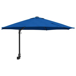 vidaXL Parasol de jardin Bleu et Noir 248 x 248 x 148 cm