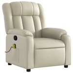 vidaXL Fauteuil de massage inclinable crème similicuir