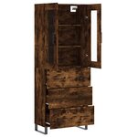 vidaXL Buffet haut Chêne fumé 69 5x34x180 cm Bois d'ingénierie