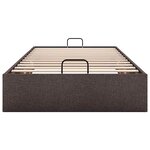 vidaXL Cadre de lit ottoman sans matelas marron foncé 100x200 cm tissu