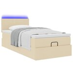 vidaXL Cadre de lit ottoman avec matelas crème 80x200 cm tissu