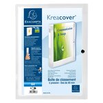 Boite De Classement À Pression Dos 40mm Polypropylène Chromaline 7/10e Krea Cover - Incolore - X 5 - Exacompta