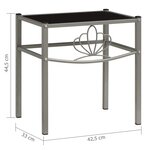 vidaXL Table de chevet Gris et noir 42 5x33x44 5 cm Métal et verre