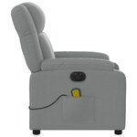 vidaXL Fauteuil de massage inclinable électrique gris clair tissu
