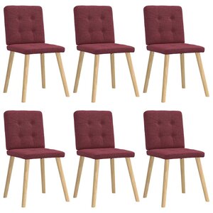 vidaXL Chaises à manger lot de 6 rouge bordeaux tissu