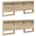 vidaXL Lit Bibliothèque Chêne sonoma 180 x 200 cm Bois d'ingénierie