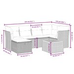 vidaXL Salon de jardin 7 Pièces avec coussins noir résine tressée