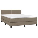 vidaXL Sommier à lattes de lit avec matelas Taupe 140x190 cm Tissu