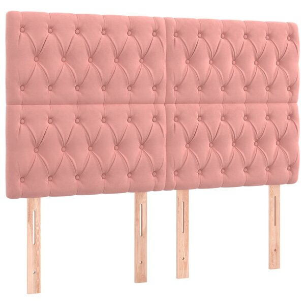 vidaXL Têtes de lit 4 Pièces Rose 80x7x78/88 cm Velours