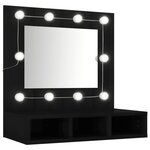 vidaXL Armoire à miroir avec LED noir 60x31 5x62 cm