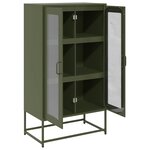 vidaXL Buffet haut vert olive 68x39x123 cm acier