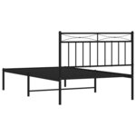 vidaXL Cadre de lit métal sans matelas avec tête de lit noir 100x200cm