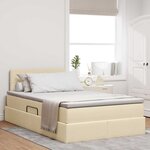 vidaXL Lit avec rangement et matelas avec matelas Crème 120 x 190 cm