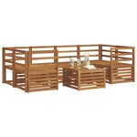 vidaXL Ensemble de canapés d'extérieur 7 Pièces Naturel