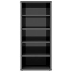 vidaXL Armoire à chaussures Gris brillant 31 5x35x70 cm Aggloméré