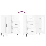 vidaXL Buffet Blanc brillant 69 5x34x90 cm Bois d'ingénierie