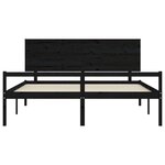 vidaXL Lit pour personne âgée tête de lit noir 200x200 cm bois massif