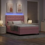 vidaXL Lit à ressorts avec tête de lit Rose 140 x 190 cm Velours