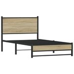 vidaXL Cadre de lit en métal sans matelas chêne sonoma 100x200 cm