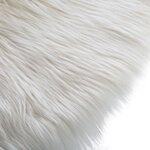 Tapis Fourrure rond - Blanc - En acrylique - Diametre 90 cm
