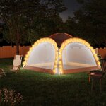 vidaXL Tente de réception LED et 4 parois 3 6x3 6x2 3 m Gris et orange