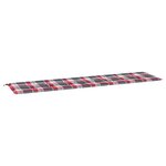 vidaXL Coussin de banc de jardin motif à carreaux rouges 200x50x4 cm