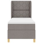 lit à ressort vidaXL avec matelas taupe 80x200 cm en tissu