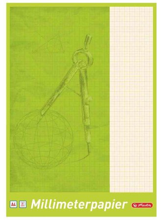 cahier papier millimétrique, format A4, 80 g/m2, 25 f HERLITZ