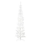 vidaXL Demi sapin de Noël artificiel mince avec support Blanc 240 cm