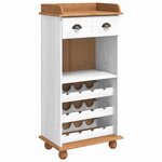 vidaXL Cabinet à vin ASKIM Blanc 57 x 37 x 114 cm Bois massif en pin