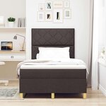 vidaXL Lit à ressort LED avec matelas Marron foncé 120 x 200 cm tissu