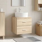 vidaXL Vanité de lavabo mural Chêne Sonoma 49 5 x 44 5 x 65 cm