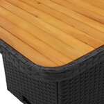 vidaXL Table de jardin noir 110x110x71cm résine tressée et bois acacia