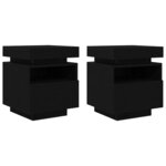 vidaXL Cabinet de Chevet 2 Pièces Chêne noir 40 x 39 x 48.5 cm