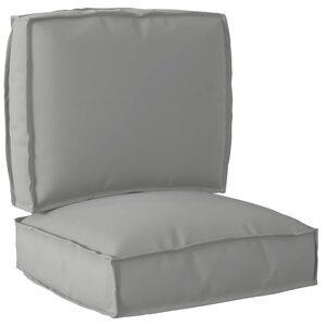 vidaXL Set de coussins de palette 2 Pièces Gris Tissu Oxford