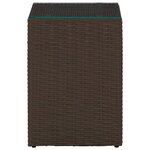 vidaXL Tables d'appoint 3 Pièces et dessus en verre Marron Résine tressée