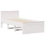vidaXL Lit bibliothèque sans matelas blanc 75x190cm bois de pin massif
