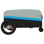 vidaXL Remorque de vélo noir et bleu 30 kg fer
