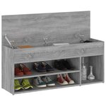 vidaXL Banc à chaussures Sonoma gris 105x30x45 cm Bois d'ingénierie