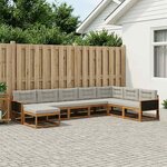 vidaXL Ensemble de canapés d'extérieur 8 Pièces Naturel et gris clair