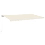 vidaXL Auvent manuel rétractable avec LED 600x300 cm Crème