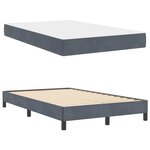vidaXL Lit boxspring avec matelas Gris foncé 120 x 200 cm Velours