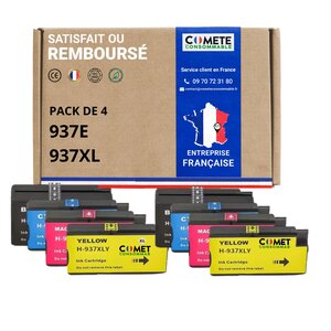 937XL 937e - 8 cartouches compatibles pour HP 937XL 937e - COMETE